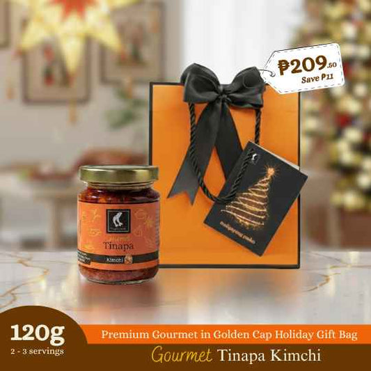 Premium Gourmet in Golden Cap Holiday Gift Bag Bundle of 1 Bottle (Kimchi)