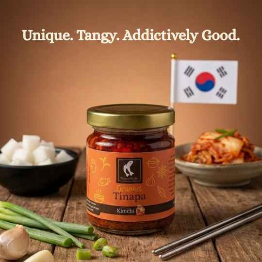 Premium Gourmet in Golden Cap Holiday Gift Bag Bundle of 2 Bottles (Sambal + Kimchi)