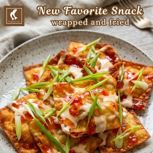 Corn and Green Chili Wonton Nachos