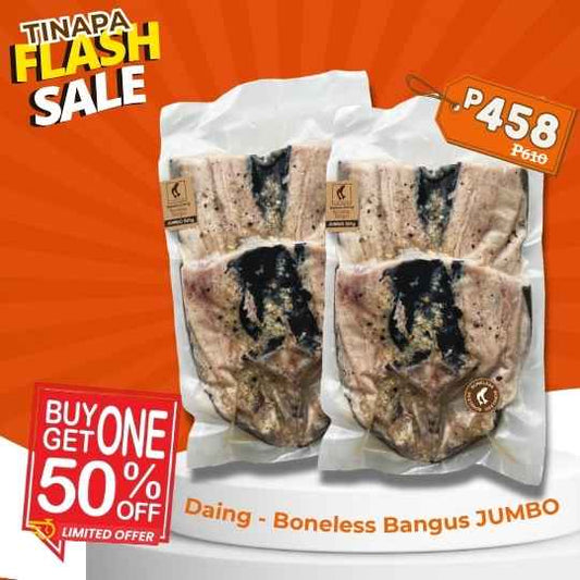 Flash Sale [Buy 1 Take 1 50% off] Daing - Boneless Bangus JUMBO 350g (Pre-Cut)