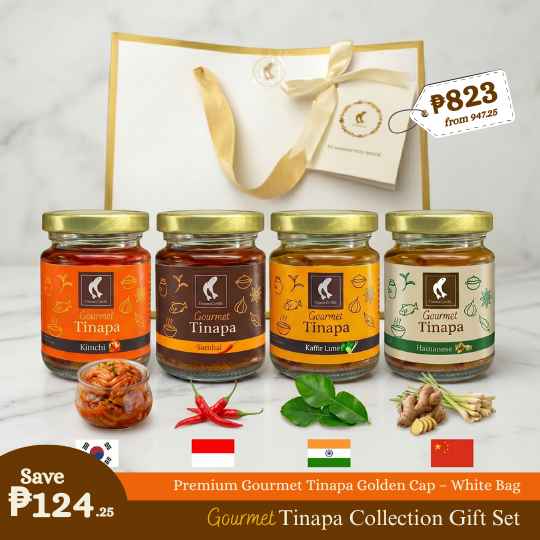 Premium Gourmet Gift Set – Pearl White Bag, 4 Bottles