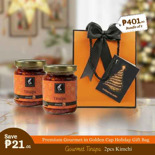 Premium Gourmet in Golden Cap Holiday Gift Bag Bundle of 2 Bottles (Kimchi)