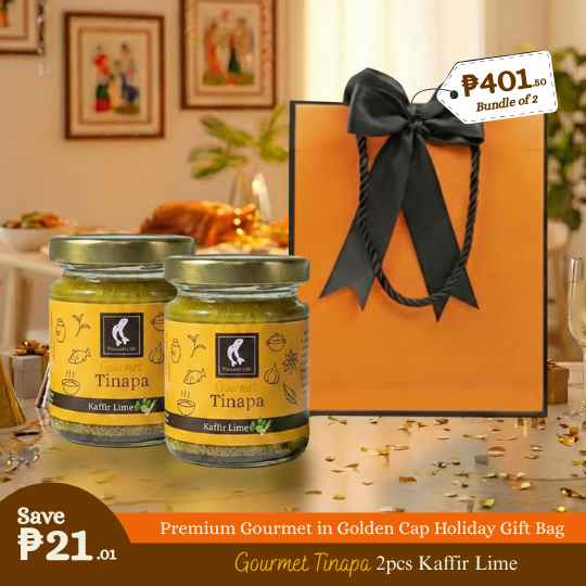 Premium Gourmet in Golden Cap Holiday Gift Bag Bundle of 2 Bottles (Kaffir Lime)