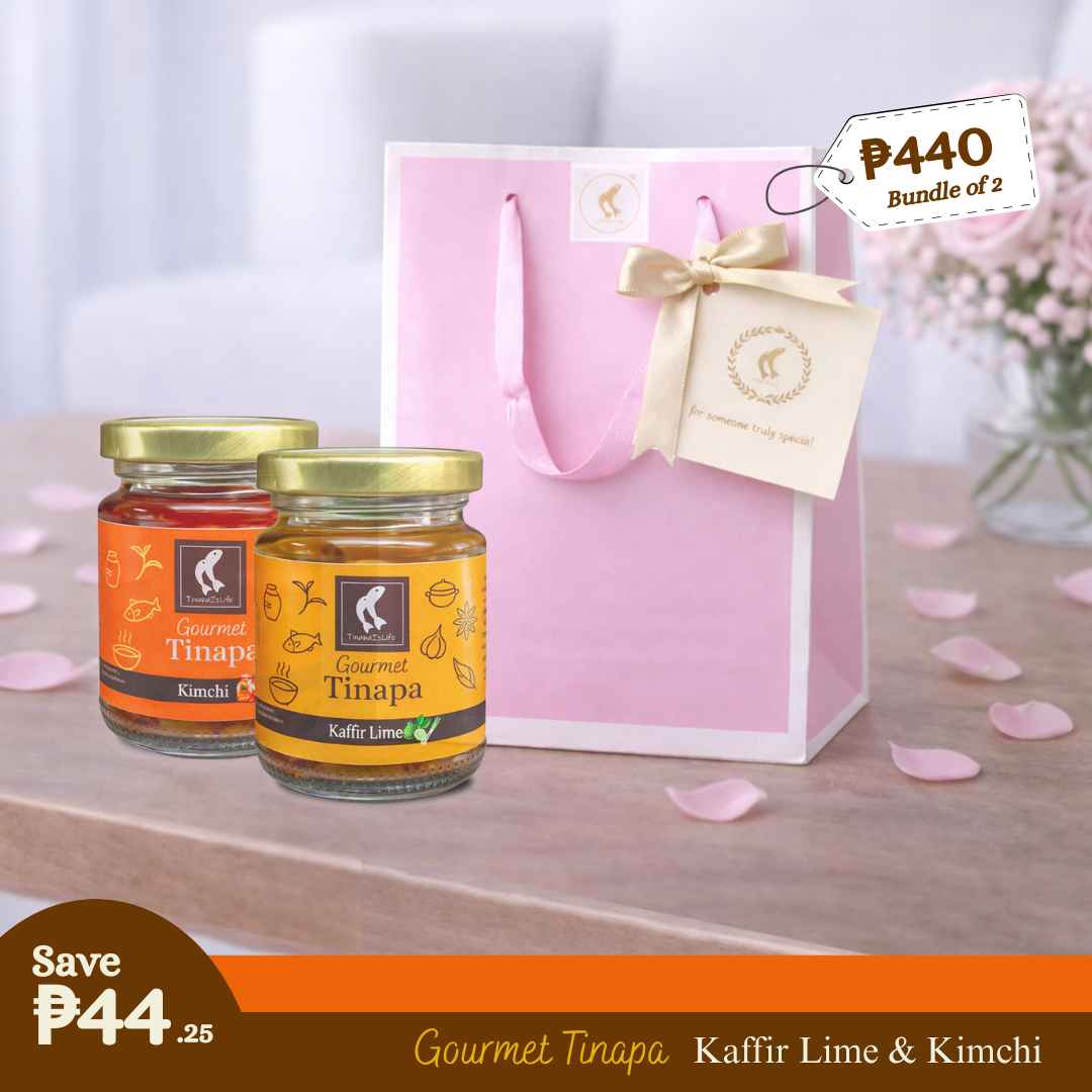 Premium Gourmet in Golden Cap - Pink Gift Bag Bundle of 2 Bottles (Kaffir+Kimchi)