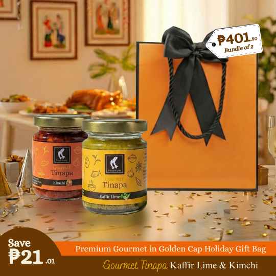 Premium Gourmet in Golden Cap Holiday Gift Bag Bundle of 2 Bottles (Kaffir + Kimchi)