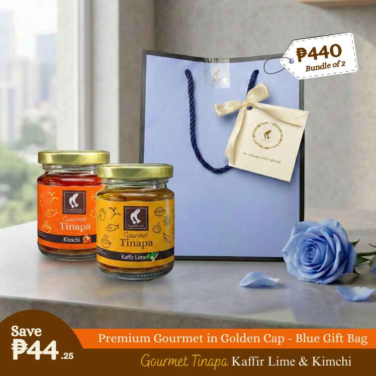 Premium Gourmet in Golden Cap - Blue Gift Bag Bundle of 2 Bottles (Kaffir+Kimchi)