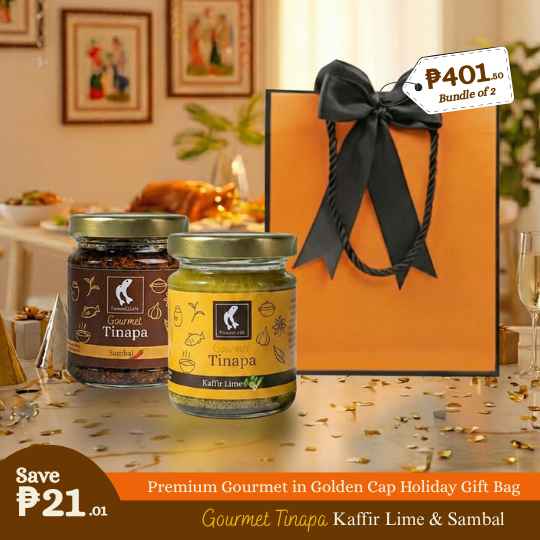 Premium Gourmet in Golden Cap Holiday Gift Bag Bundle of 2 Bottles (Kaffir + Sambal)