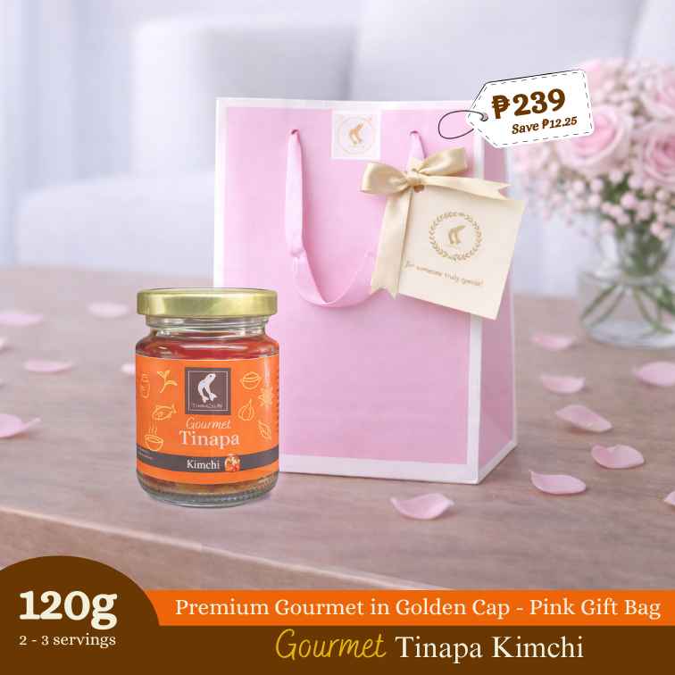 Premium Gourmet in Golden Cap - Pink Gift Bag Bundle of 1 Bottle (Kimchi)
