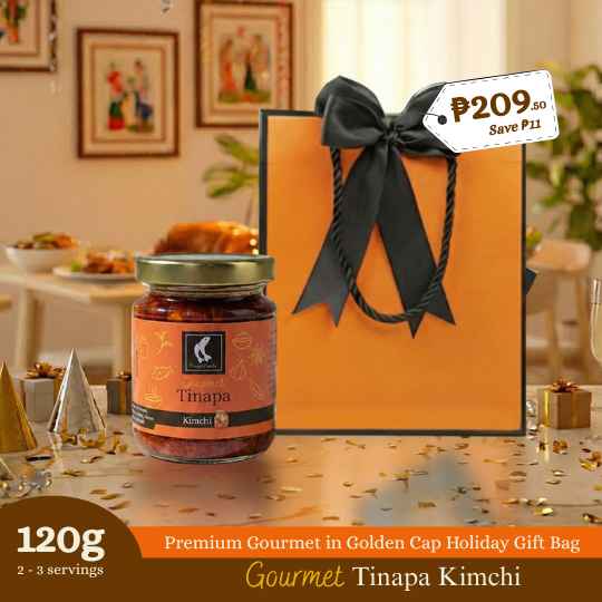 Premium Gourmet in Golden Cap Holiday Gift Bag Bundle of 1 Bottle (Kimchi)