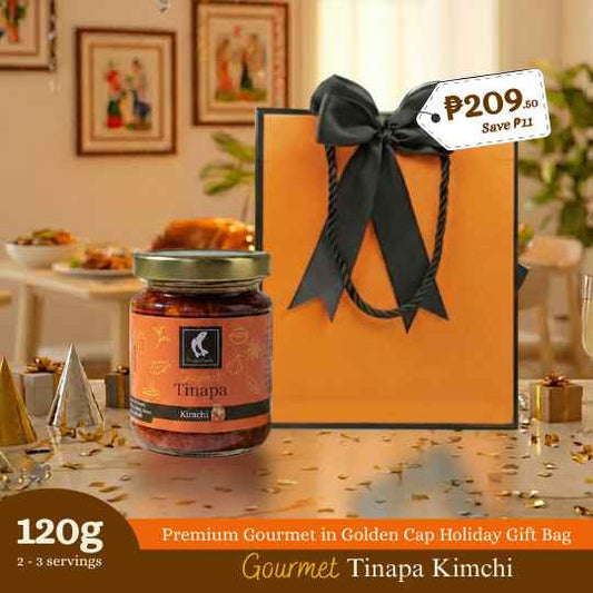 Premium Gourmet in Golden Cap Holiday Gift Bag Bundle of 1 Bottle (Kimchi)