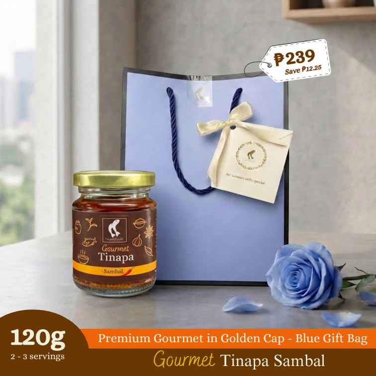 Premium Gourmet in Golden Cap - Blue Gift Bag Bundle of 1 Bottle (Sambal)