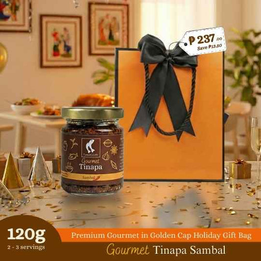 Premium Gourmet in Golden Cap Holiday Gift Bag Bundle of 1 Bottle (Sambal)