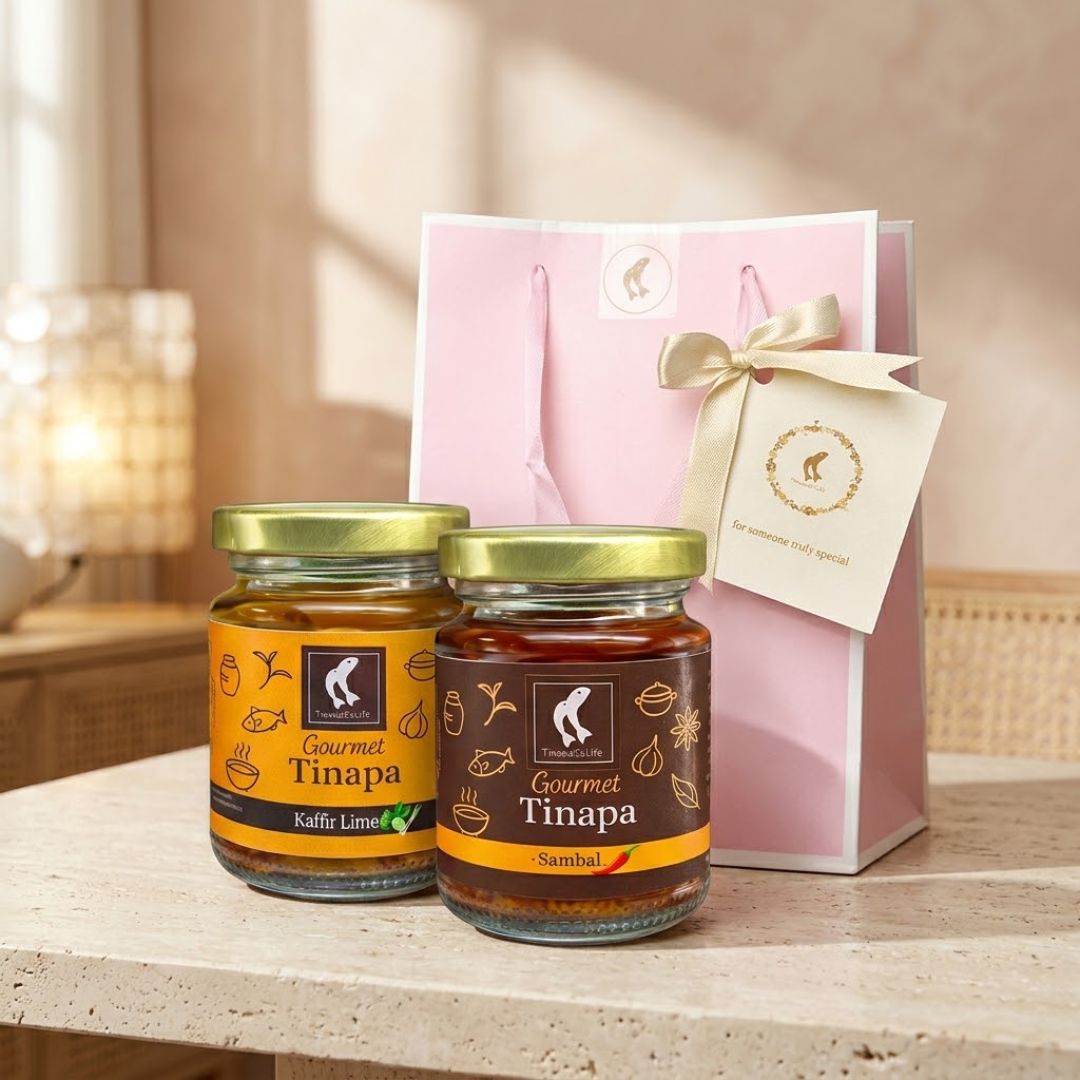 Premium Gourmet in Golden Cap - Pink Gift Bag Bundle of 2 Bottles (Kaffir+Sambal)