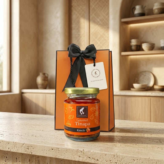 Premium Gourmet in Golden Cap Holiday Gift Bag Bundle of 1 Bottle (Kimchi)