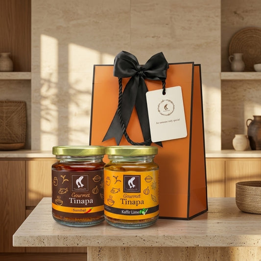 Premium Gourmet in Golden Cap Holiday Gift Bag Bundle of 2 Bottles (Kaffir + Sambal)